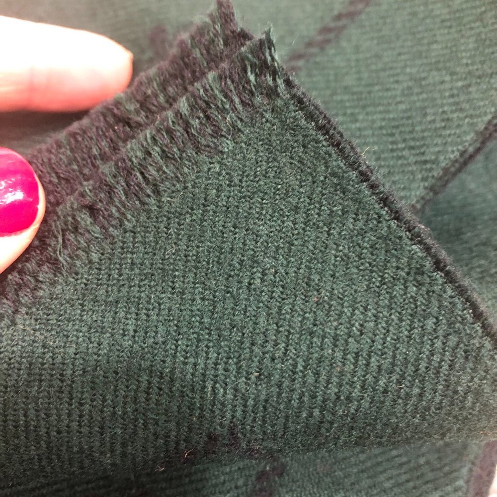 Gucci Green Wool Scarf with Blue Bees & Border